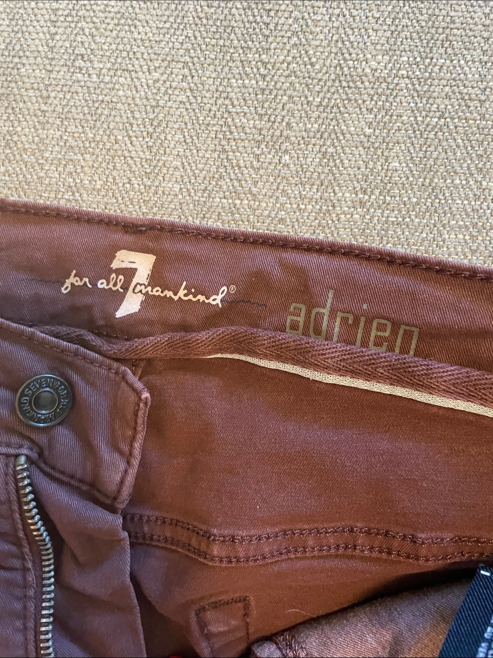 7 For All Mankind Adrien Pants in Deep Maroon - Picture 2 of 4